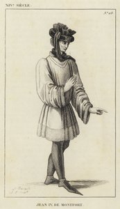 14th Century, John IV of Montfort (engraving) by French School