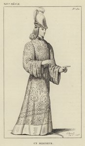 14th Century, A Lord (engraving) by French School