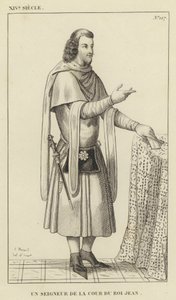 14th Century, A Lord of the Court of King John (engraving)