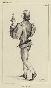 14th Century, A Valet (engraving)