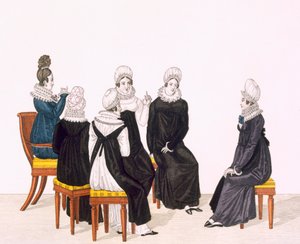 Young Women Chatting, c. 1820 by French School