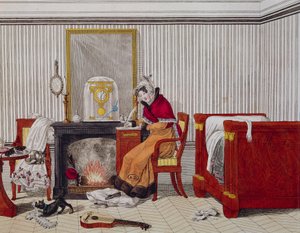 Young middle-class woman in her room by French School