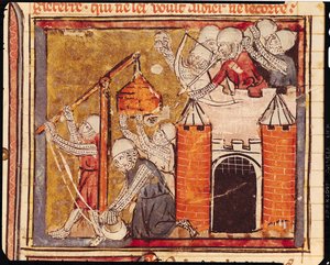 Siege of the Chateau of Chinon, Grandes Chroniques de France by French School