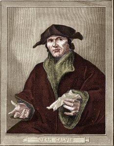 Portrait of Jean Calvin (1509-1564), French religious reformer and writer by French School