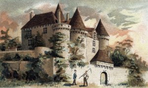 View of the Castle of Fenelon in the Dordogne by French School