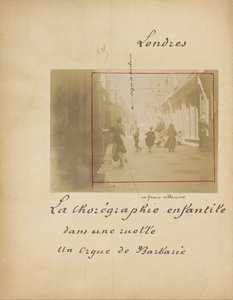London. The Child Choreographer in an Alley with an Organ Grinder by French Unknown maker