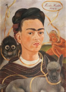 Self-Portrait with Little Monkey by Frida Kahlo