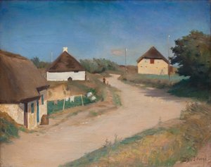 Houses Alongside a Road in Morsø, Jutland by Fridolin Johansen
