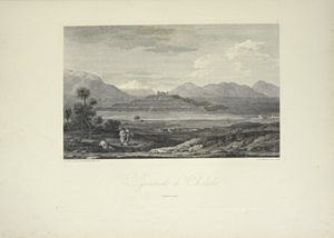 Pyramid of Cholula, drawn by Gmelin, illustration from 