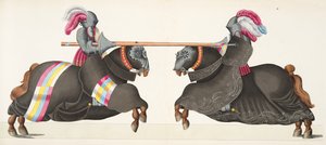 Two knights at a tournament, plate from 