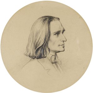Portrait of the Composer Franz Liszt by Friedrich Preller the Elder