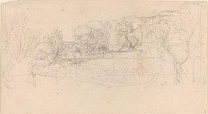 A Terraced Garden by a Villa by Friedrich Salathé