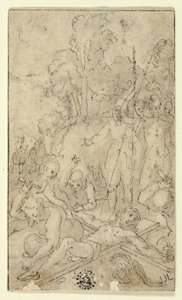 Christ Being Nailed to the Cross by Friedrich Sustris