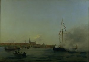 The Harbor at Nyborg. In the Foreground the Cutter 