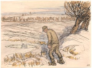 The Farmer by the Frozen Lake by Fritz Syberg