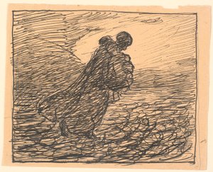 Death Walks Away with the Child by Fritz Syberg