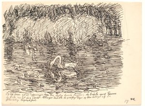 And Right in Front Out of the Thicket Came Three Lovely White Swans... by Fritz Syberg