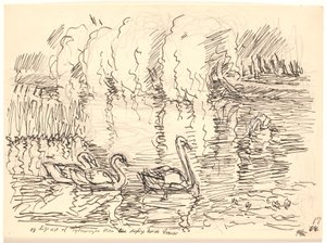 And Straight Out of the Thicket Came Three Lovely White Swans by Fritz Syberg