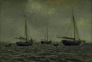 Ships at Anchor by Fritz Syberg
