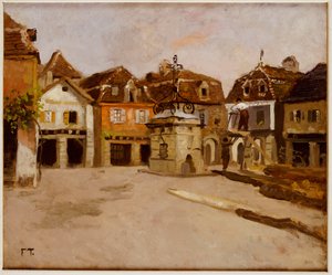 A Town Square by Frits Thaulow
