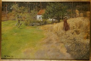 Haymaking, Stord by Frits Thaulow