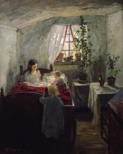 Interior with Children by Fritz Thaulow