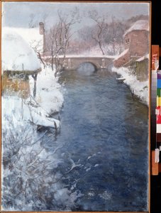 Winter River Landscape by Fritz Thaulow