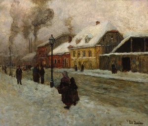 Street section from Groenland (Oslo) by Fritz Thaulow