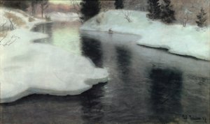 Thawing Ice: The Lysaker River by Frits Thaulow