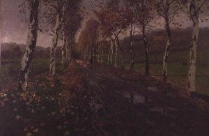 The Avenue of Silver Birches by Fritz Thaulow