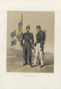 Illustration from the Book The Swedish and Norwegian Armies, and Their Current Uniforms by Dardel, Fritz von and Published by Bonnier (se, 1863)