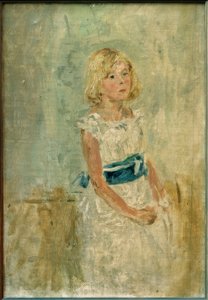 Blonde Girl with Blue Sash