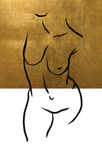 Golden Nude Line Art