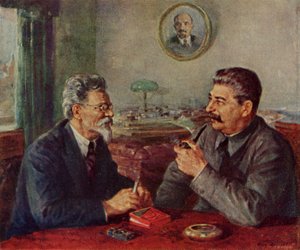 Joseph Stalin & Mikhail Ivanovitch Kalinin by Fyodor Alexandrovich Modorov