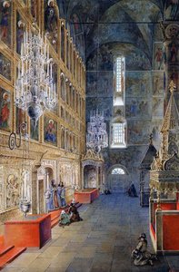 Interior of the Assumption Cathedral of the Moscow Kremlin, 1819 by Fyodor Alexeyev
