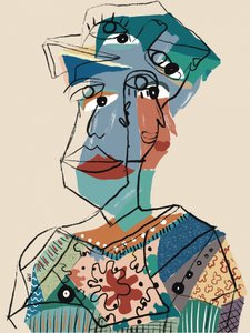 Abstract Cubist Portrait