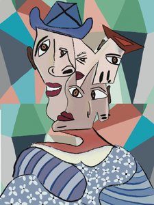 Colorful Cubist Portrait