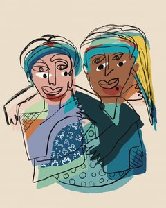 Colorful Friends Embrace