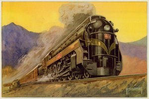 Canadian National Railway, Express Streamlined Locomotive No 6400, 4-8-4 by G.P. Micklewright