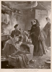 Queen Victoria and the Poor: The Queen Visiting a Cottage Home by G.S. (after) Amato