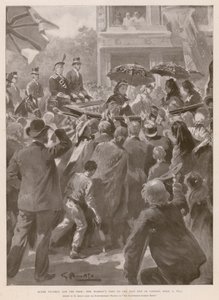 Queen Victoria and the poor: the Queen visiting the East End of London, 2 April 1873 by G.S. (after) Amato