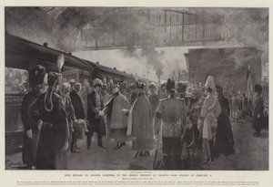 King Edward VII Bidding Farewell to the German Emperor at Charing Cross Station on 5 February by G.S. Amato