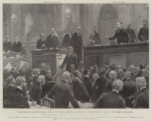 The Death of Queen Victoria, Count von Bulow, Imperial Chancellor announcing the News in the German Reichstag