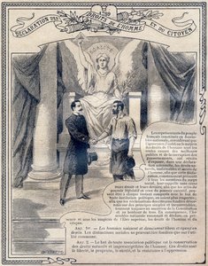 1789: Declaration of the Rights of Man and of the Citizen: Equality. Engraving in 
