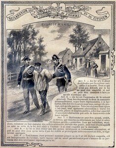 1789: Declaration of the Rights of Man and of the Citizen: Respect for the Law. Engraving in 