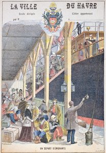 The Departure of Emigrants from Le Havre, Front Cover of a Schoolbook