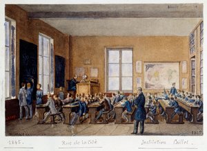 A Classroom of the Institution Caillet, Rue de la Cite, Paris, 1845