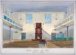 Interior View of Lion Street Baptist Chapel, off New Kent Road, Southwark, London
