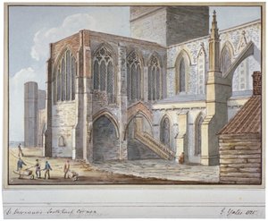 Southwark Cathedral, London, 1825 by G Yates
