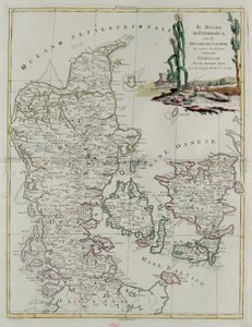 Kingdom of Denmark with the Duchy of Slesvik, Engraving by G. Zuliani from Tome III of the "Newest Atlas"